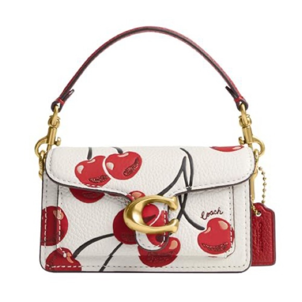 Coach White and Red Cherry Mini Bag